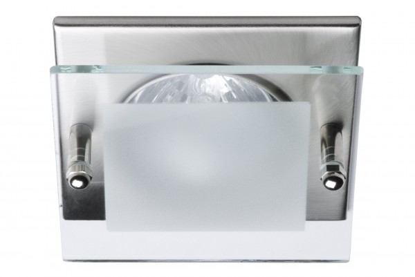 LED Einbaustrahler 4-Eck mit Glas alu gebürstet 12 V - 3 W warm weiss