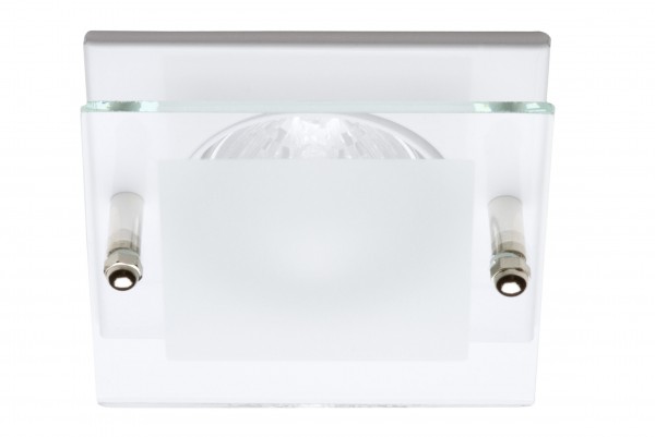 LED Einbaustrahler 4-Eck mit Glas weiss 12 V - 3 W warm weiss