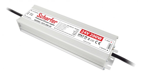 Scharfer - DC Gleichspannungs Trafo 200 W / 24 V - IP67