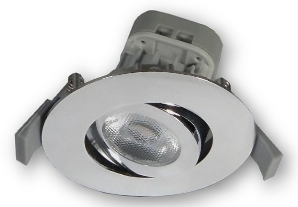 8 W LED 230 V Einbaustrahler MS50 - IP23 chrom glänzend - schwenkbar