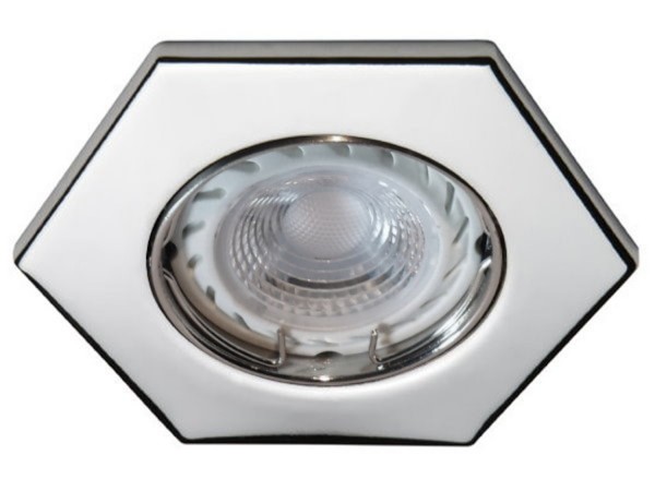 LED Spot Set 6-Eck chrom glänzend 12V - 3 x 5,5W warm weiß